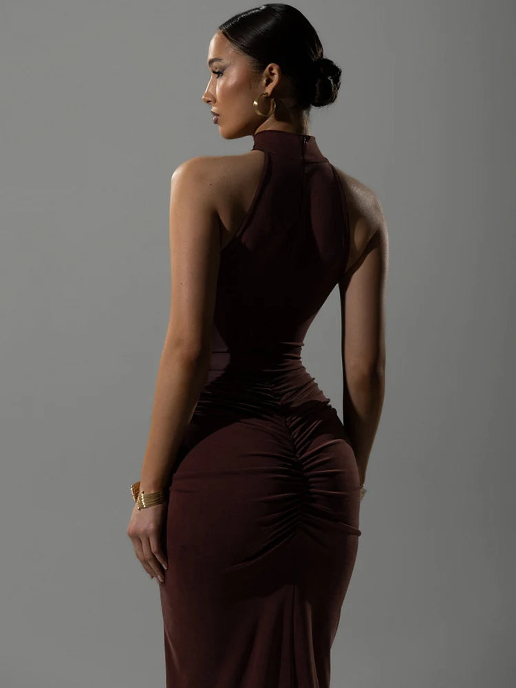 Vestido Longo Fenda Frontal – Athena Ruby