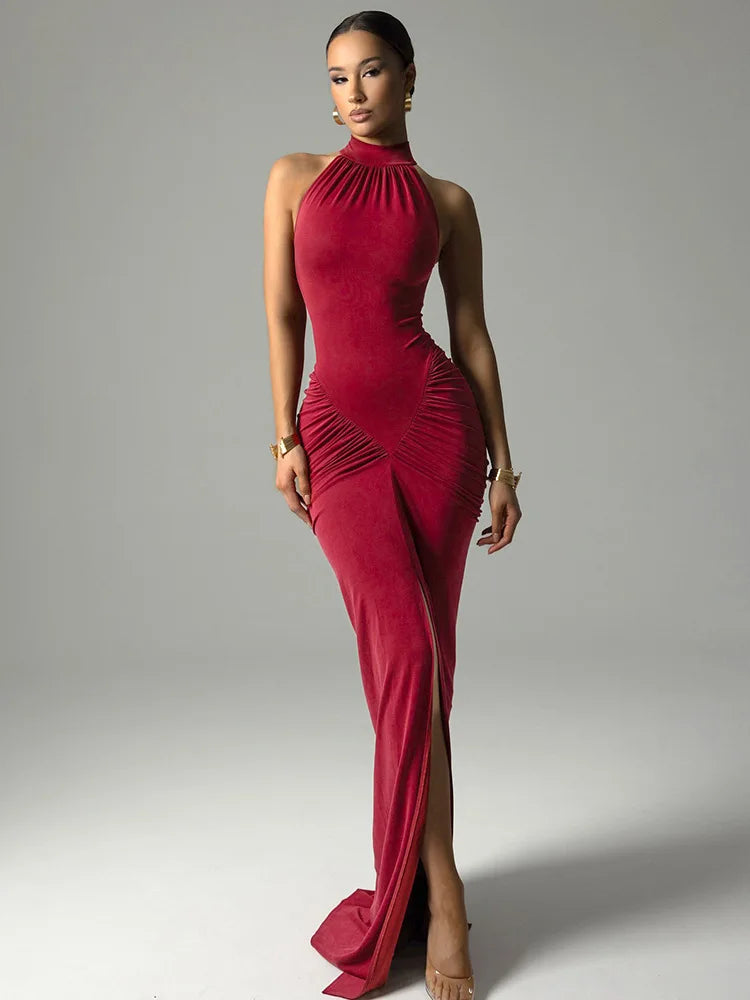 Vestido Longo Fenda Frontal – Athena Ruby